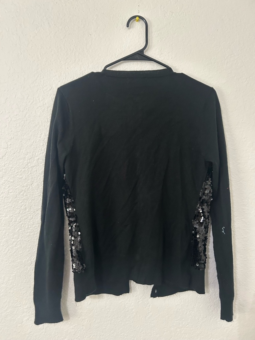 New York & Company Black Sequin Cardigan Shimmer Holiday Glam Sweater Size M - Picture 6 of 6